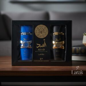 107-LATTAHA ESTCHE ASAD 5 TH 100 ML 2 PIEZAS (AZUL Y NEGRO) ANIVERSARY EDITION (2)